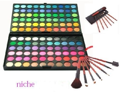 Paleta de sombras 120 cores A + kit de Pinceis