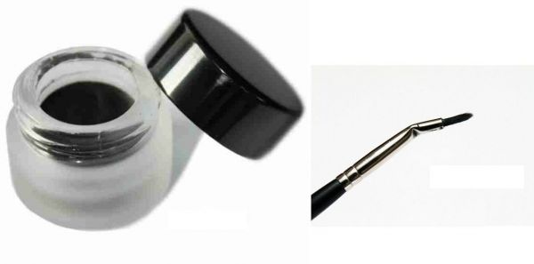 Delineador em Gel Matte Black + Pincel Angled Liner Brush